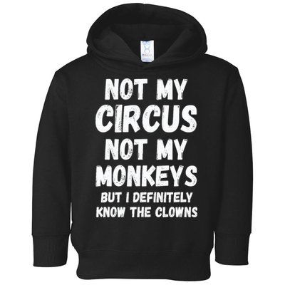 Not My Circus Not My Monkeys But I Definitely Know The Clowns Toddler Hoodie
