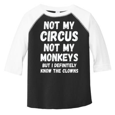 Not My Circus Not My Monkeys But I Definitely Know The Clowns Toddler Fine Jersey T-Shirt