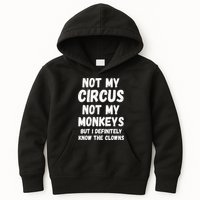 Not My Circus Not My Monkeys But I Definitely Know The Clowns Kids Hoodie