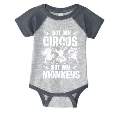 Not My Circus Not My Monkeys Saying Animal Lover Monkey Infant Baby Jersey Bodysuit
