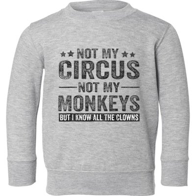 Not My Circus Not My Monkeys But I Know All The Clowns Toddler Sweatshirt
