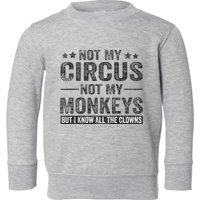 Not My Circus Not My Monkeys But I Know All The Clowns Toddler Sweatshirt