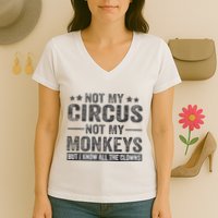 Not My Circus Not My Monkeys But I Know All The Clowns Women's V-Neck T-Shirt