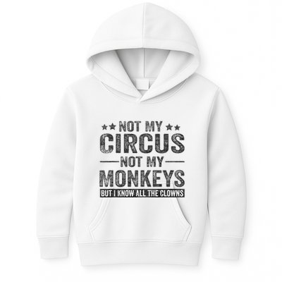 Not My Circus Not My Monkeys But I Know All The Clowns Kids Hoodie