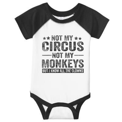 Not My Circus Not My Monkeys But I Know All The Clowns Infant Baby Jersey Bodysuit