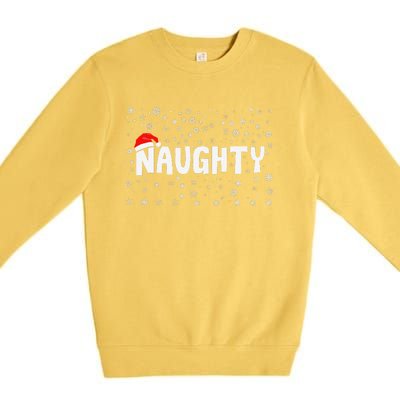 Naughty Matching Couple Christmas Xmas Holiday Women Premium Crewneck Sweatshirt