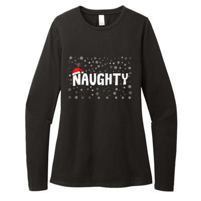 Naughty Matching Couple Christmas Xmas Holiday Women Womens CVC Long Sleeve Shirt