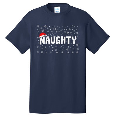 Naughty Matching Couple Christmas Xmas Holiday Women Tall T-Shirt