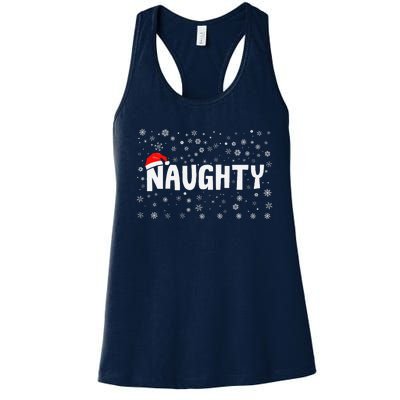 Naughty Matching Couple Christmas Xmas Holiday Women Women's Racerback Tank