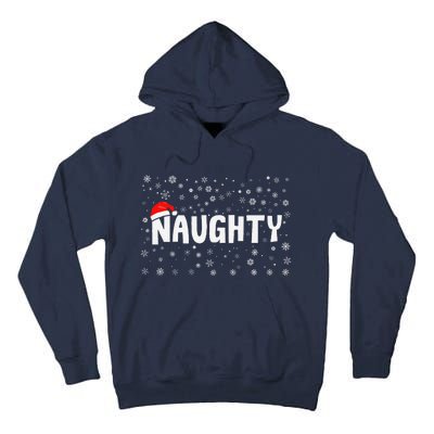 Naughty Matching Couple Christmas Xmas Holiday Women Tall Hoodie