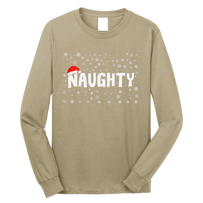 Naughty Matching Couple Christmas Xmas Holiday Women Long Sleeve Shirt