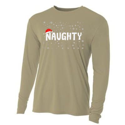 Naughty Matching Couple Christmas Xmas Holiday Women Cooling Performance Long Sleeve Crew