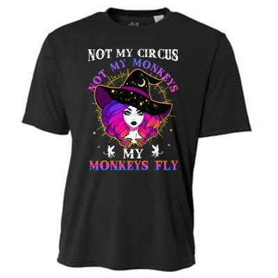 Not My Circus Not My Monkeys My Monkeys Fly Witch Halloween Cooling Performance Crew T-Shirt