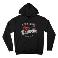 Nashville Music City Guitar Vintage Gift Hoodie