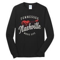 Nashville Music City Guitar Vintage Gift Tall Long Sleeve T-Shirt