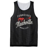 Nashville Music City Guitar Vintage Gift Mesh Reversible Basketball Jersey Tank