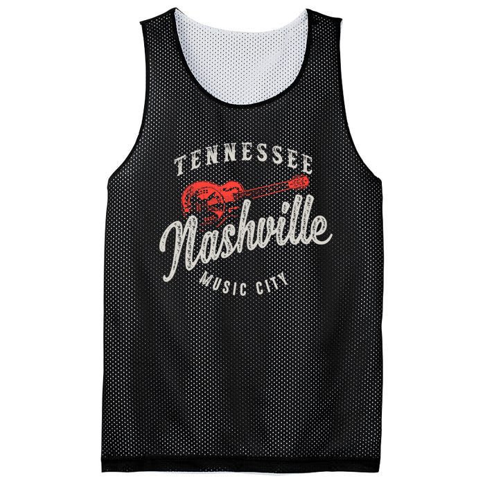 Nashville Music City Guitar Vintage Gift Mesh Reversible Basketball Jersey Tank