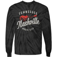 Nashville Music City Guitar Vintage Gift Tie-Dye Long Sleeve Shirt