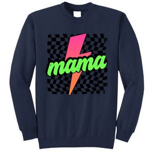 Neon Mama Checkered Mom Lightning Bolt Tall Sweatshirt