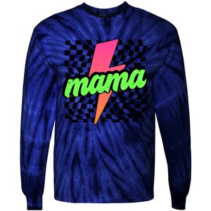 Neon Mama Checkered Mom Lightning Bolt Tie-Dye Long Sleeve Shirt