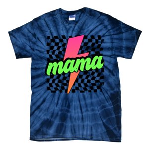 Neon Mama Checkered Mom Lightning Bolt Tie-Dye T-Shirt