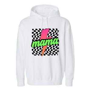 Neon Mama Checkered Mom Lightning Bolt Garment-Dyed Fleece Hoodie