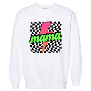 Neon Mama Checkered Mom Lightning Bolt Garment-Dyed Sweatshirt