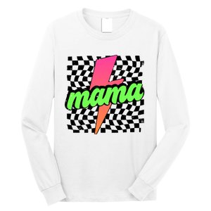 Neon Mama Checkered Mom Lightning Bolt Long Sleeve Shirt