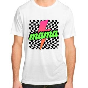 Neon Mama Checkered Mom Lightning Bolt Adult ChromaSoft Performance T-Shirt