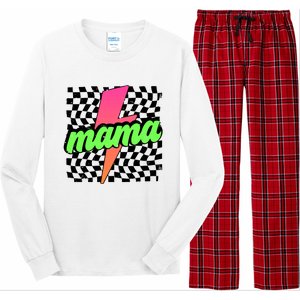 Neon Mama Checkered Mom Lightning Bolt Long Sleeve Pajama Set