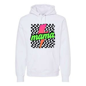 Neon Mama Checkered Mom Lightning Bolt Premium Hoodie