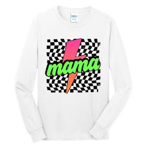 Neon Mama Checkered Mom Lightning Bolt Tall Long Sleeve T-Shirt