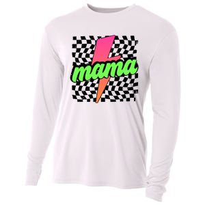 Neon Mama Checkered Mom Lightning Bolt Cooling Performance Long Sleeve Crew