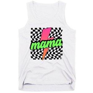 Neon Mama Checkered Mom Lightning Bolt Tank Top