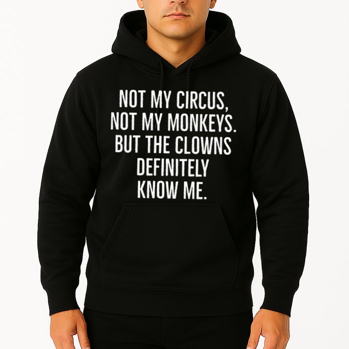 Not My Circus Not My Monkeys But The Clowns Definitely Know Hoodie
