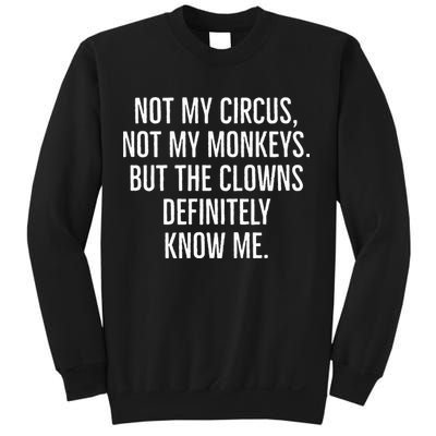 Not My Circus Not My Monkeys But The Clowns Definitely Know Sweatshirt