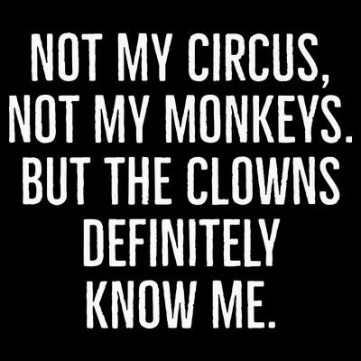 Not My Circus Not My Monkeys But The Clowns Definitely Know T-Shirt