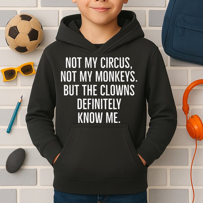Not My Circus Not My Monkeys But The Clowns Definitely Know Kids Hoodie