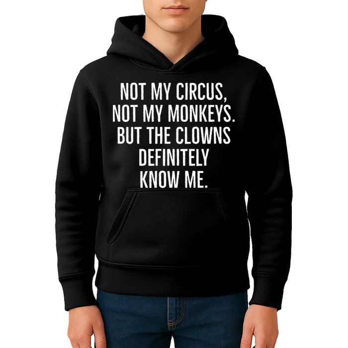 Not My Circus Not My Monkeys But The Clowns Definitely Know Kids Hoodie