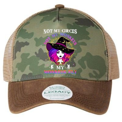Not My Circus Not My Monkeys My Monkeys Fly Witch Halloween Legacy Tie Dye Trucker Hat