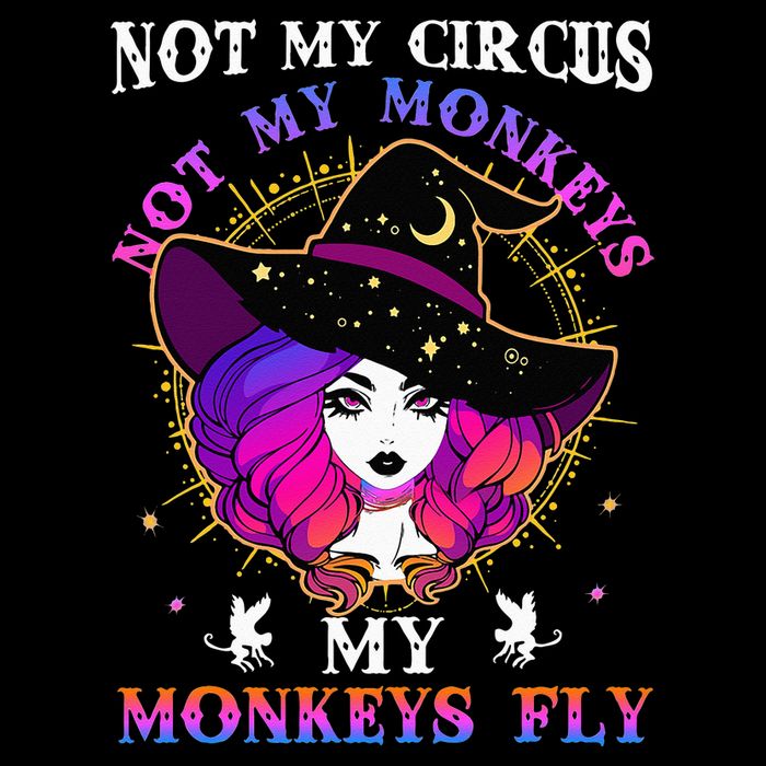 Not My Circus Not My Monkeys My Monkeys Fly Witch Halloween Impact Tech Backpack