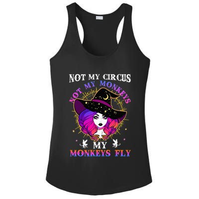 Not My Circus Not My Monkeys My Monkeys Fly Witch Halloween Ladies PosiCharge Competitor Racerback Tank