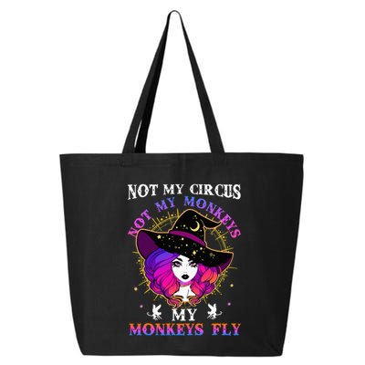Not My Circus Not My Monkeys My Monkeys Fly Witch Halloween 25L Jumbo Tote