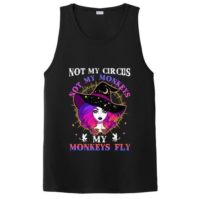 Not My Circus Not My Monkeys My Monkeys Fly Witch Halloween PosiCharge Competitor Tank