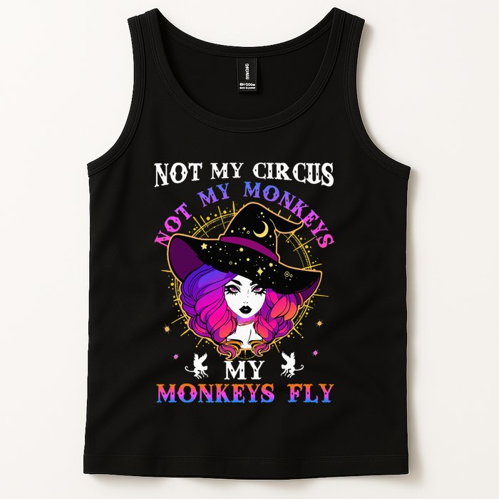 Not My Circus Not My Monkeys My Monkeys Fly Witch Halloween Tank Top