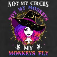 Not My Circus Not My Monkeys My Monkeys Fly Witch Halloween Microfiber Hand Towel