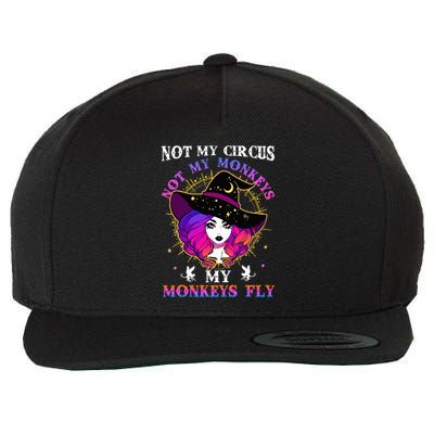 Not My Circus Not My Monkeys My Monkeys Fly Witch Halloween Wool Snapback Cap