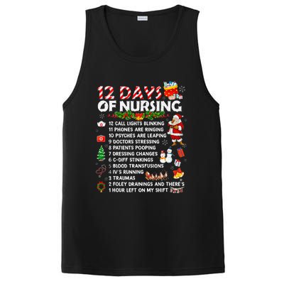 Nurses Merry Christmas Funny 12 Days Of Nursing Xmas PosiCharge Competitor Tank