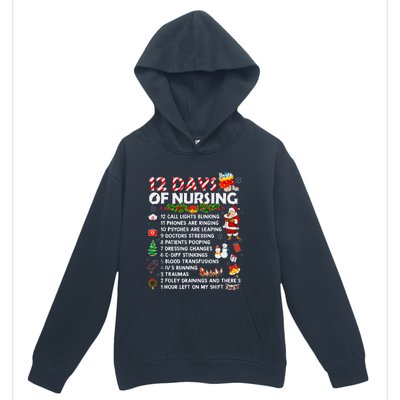 Nurses Merry Christmas Funny 12 Days Of Nursing Xmas Urban Pullover Hoodie