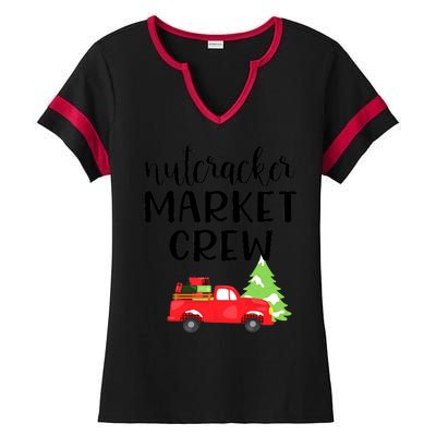 Nutcracker Market Crew Matching Christmas Shopping Ladies Halftime Notch Neck Tee